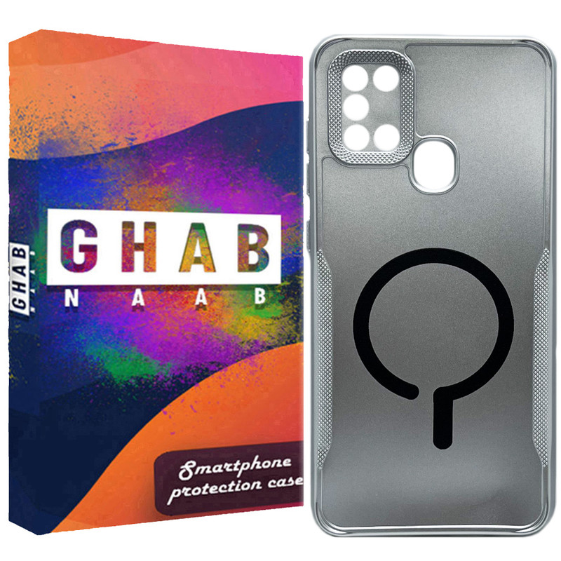 کاور قاب ناب مدل متالیک طرح مگسیف مناسب برای گوشی موبایل سامسونگ Galaxy A21s