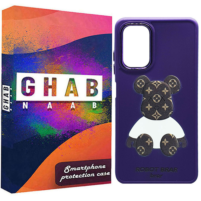 کاور قاب ناب طرح Robot Bear مدل سیلیکونی مناسب برای گوشی موبایل سامسونگ Galaxy A52 4G / A52 5G / A52s