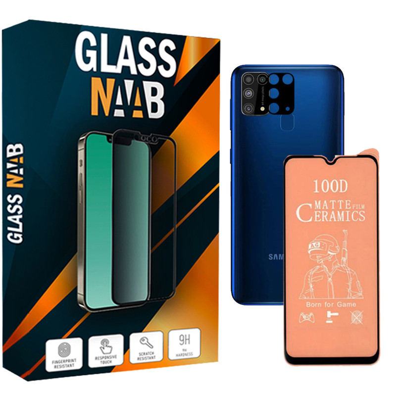 محافظ صفحه نمایش سرامیکی گلس ناب مدل CerMatte مناسب برای گوشی موبایل سامسونگ Galaxy M31 به همراه محافظ لنز دوربین