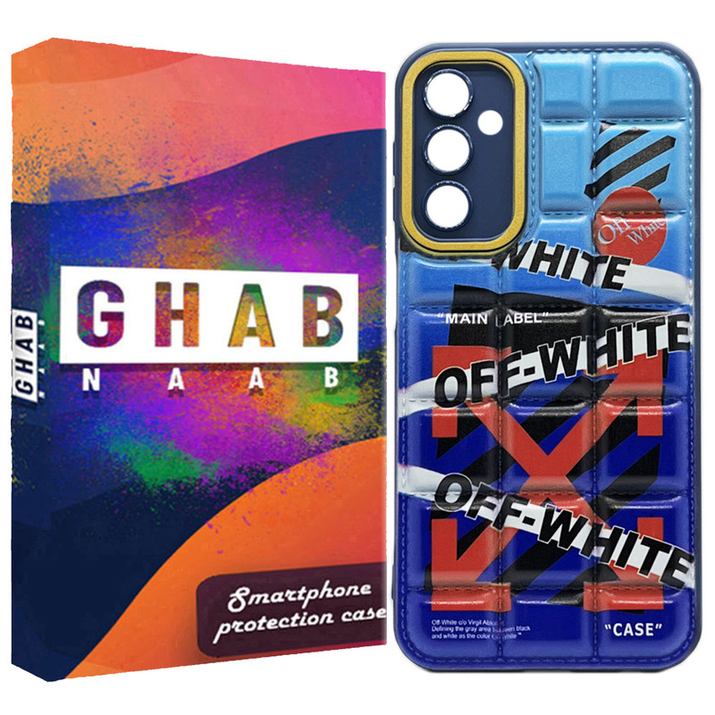 کاور قاب ناب مدل پافری بالشتی طرح white مناسب برای گوشی موبایل سامسونگ Galaxy A54 / A54 5G
