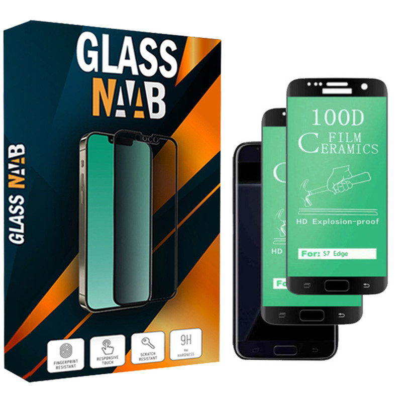 محافظ صفحه نمایش سرامیکی گلس ناب مدل CerShafaf مناسب برای گوشی موبایل سامسونگ Galaxy S7 Edge بسته دو عددی
