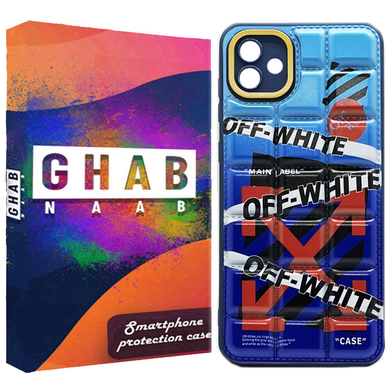 کاور قاب ناب مدل پافری بالشتی طرح white مناسب برای گوشی موبایل سامسونگ Galaxy A04 / M13 5G