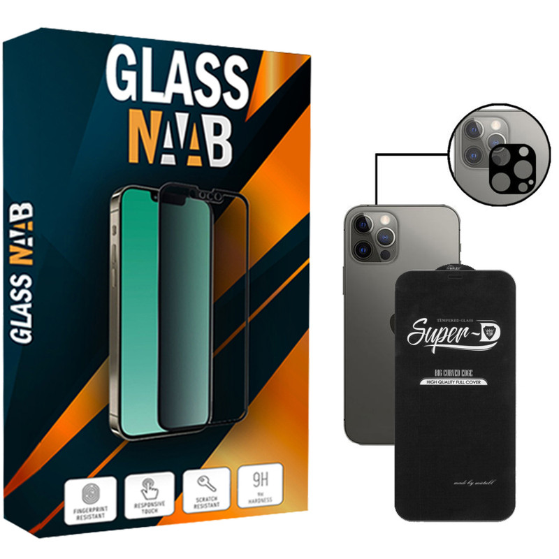 محافظ صفحه نمایش گلس ناب مدل SuperD مناسب برای گوشی موبایل اپل IPhone 12 Pro Max به همراه محافظ لنز دوربین