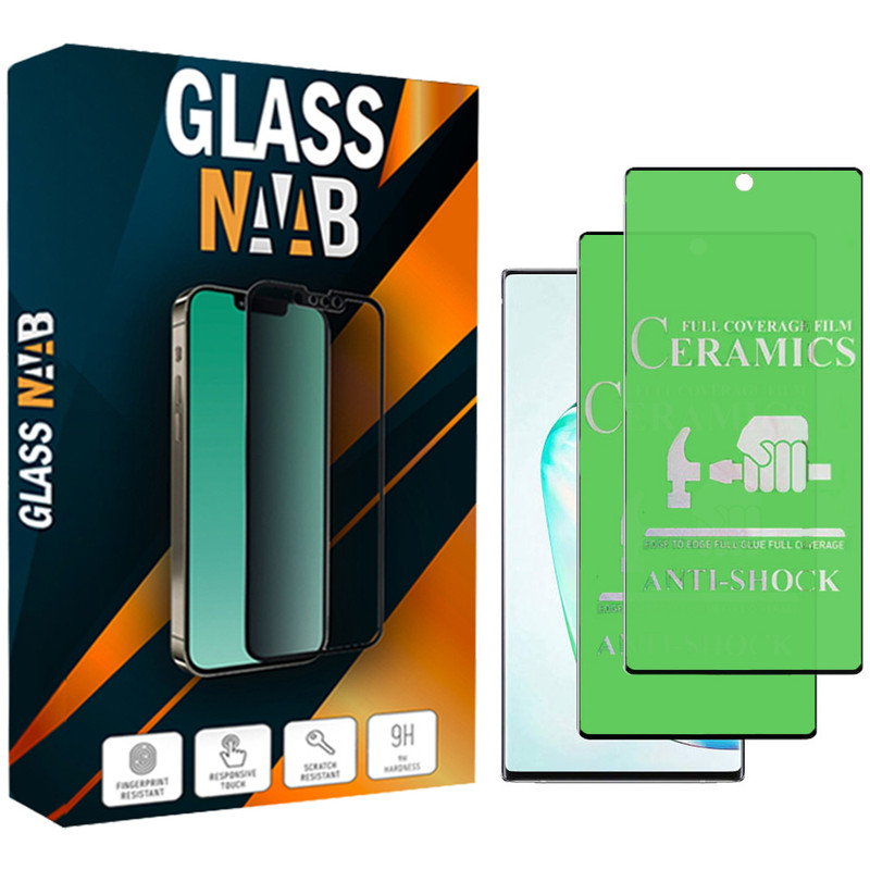 محافظ صفحه نمایش سرامیکی گلس ناب مدل CerShafaf مناسب برای گوشی موبایل سامسونگ Galaxy Note 10 Plus بسته دو عددی