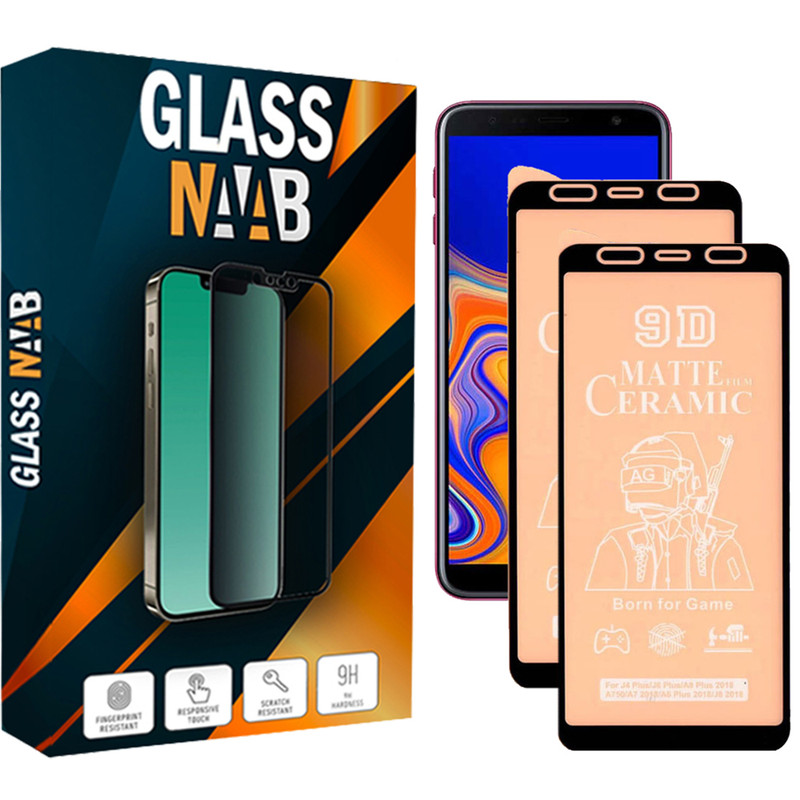 محافظ صفحه نمایش سرامیکی مات گلس ناب مدل CerMatte مناسب برای گوشی موبایل سامسونگ Galaxy J4 Plus بسته دو عددی