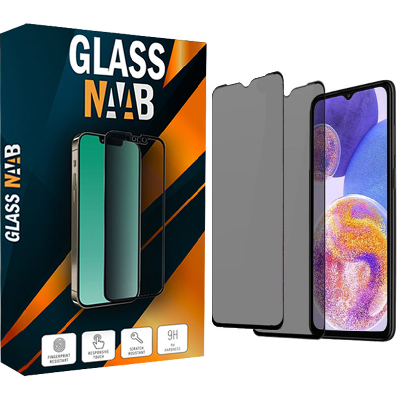 محافظ صفحه نمایش حریم شخصی گلس ناب مدل PRIVACY مناسب برای گوشی موبایل سامسونگ Galaxy A23 بسته دو عددی