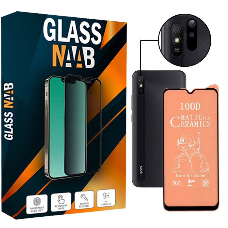 محافظ صفحه نمایش سرامیکی گلس ناب مدل CerMatte مناسب برای گوشی موبایل شیائومی Redmi 9A به همراه محافظ لنز دوربین