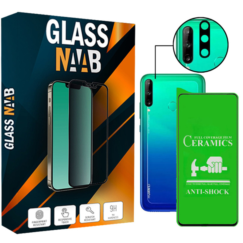 محافظ صفحه نمایش سرامیکی گلس ناب مدل CerShafaf مناسب برای گوشی موبایل هوآوی Y7P به همراه محافظ لنز دوربین